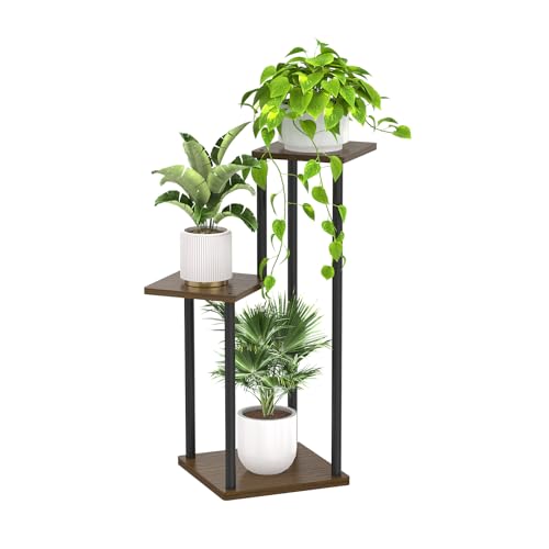 White 6 Tier Metal Wood Plant Stand W278620