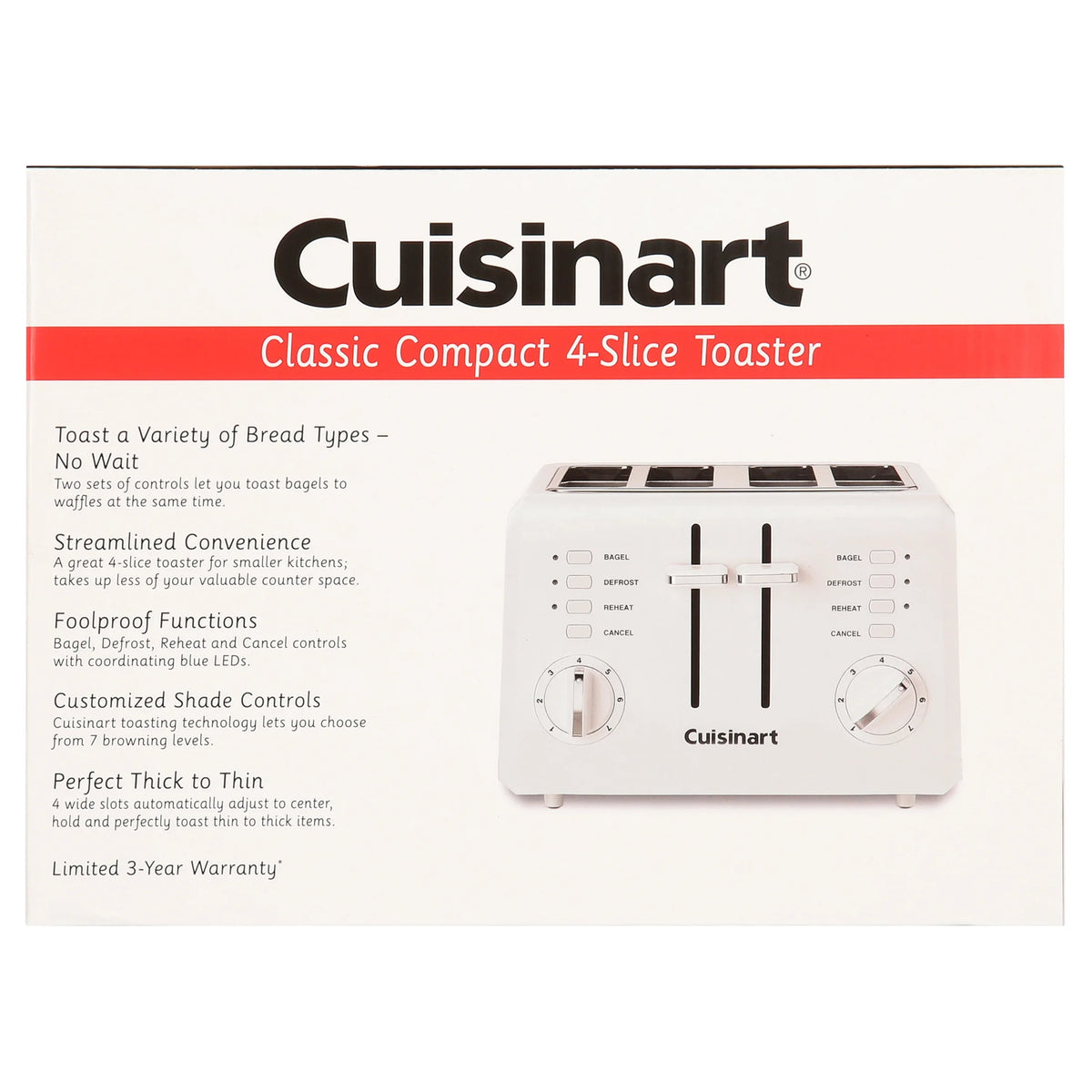 4 Slice Compact Plastic Toaster Y16708