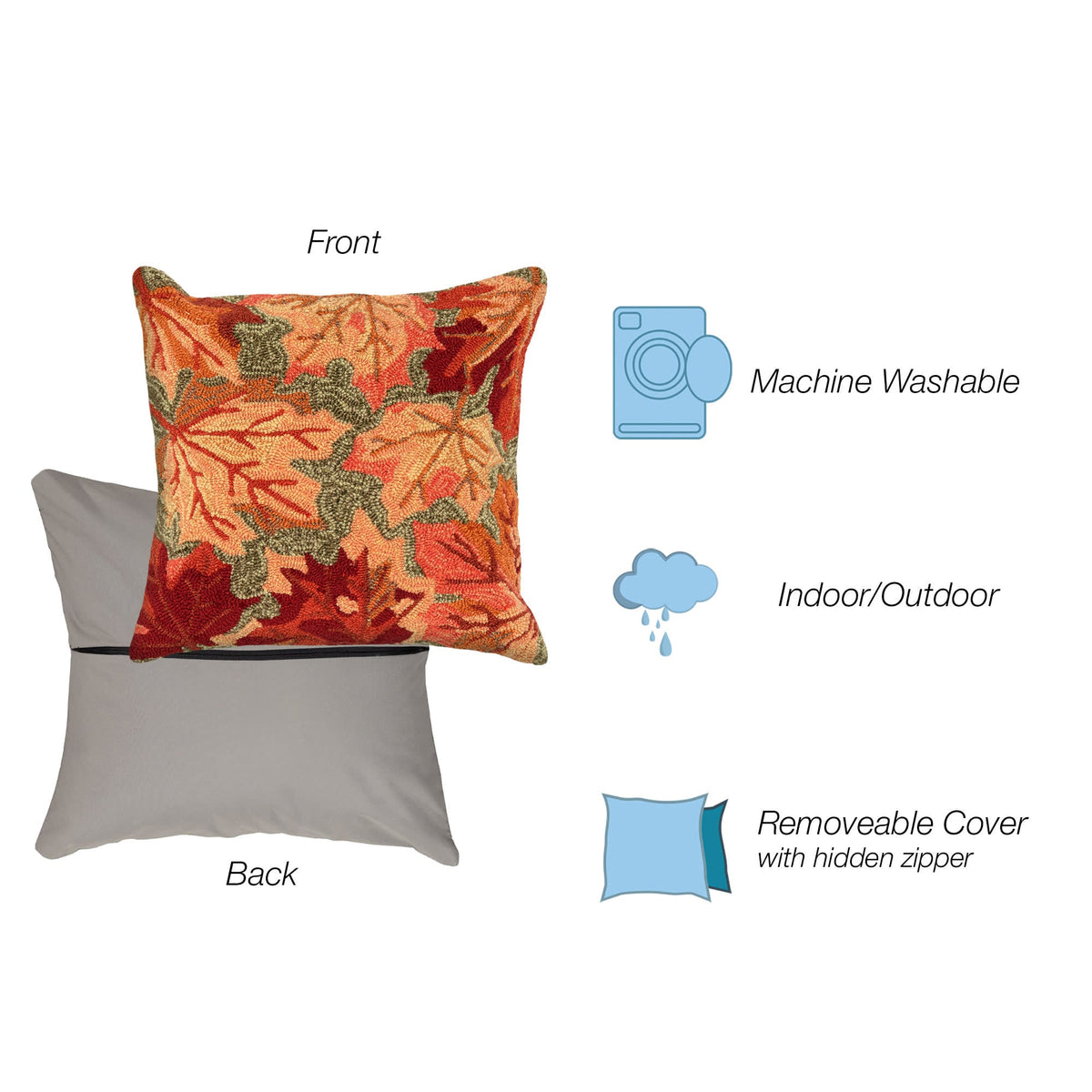 Frontporch Falling Leaves Indoor Outdoor Throw Pillow