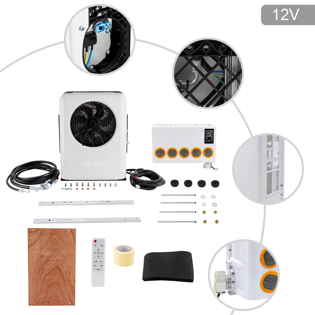 Mini Split AC 6800 BTU ONLY COLD 12V w/Remote Control S507489
