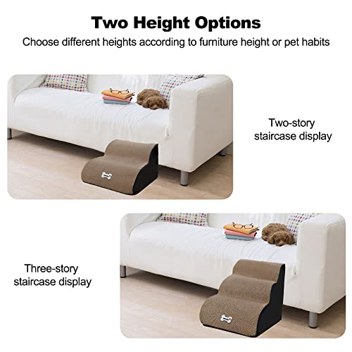 Black 2 Tiers Pet Stairs with Washable Zippered Cover M219209