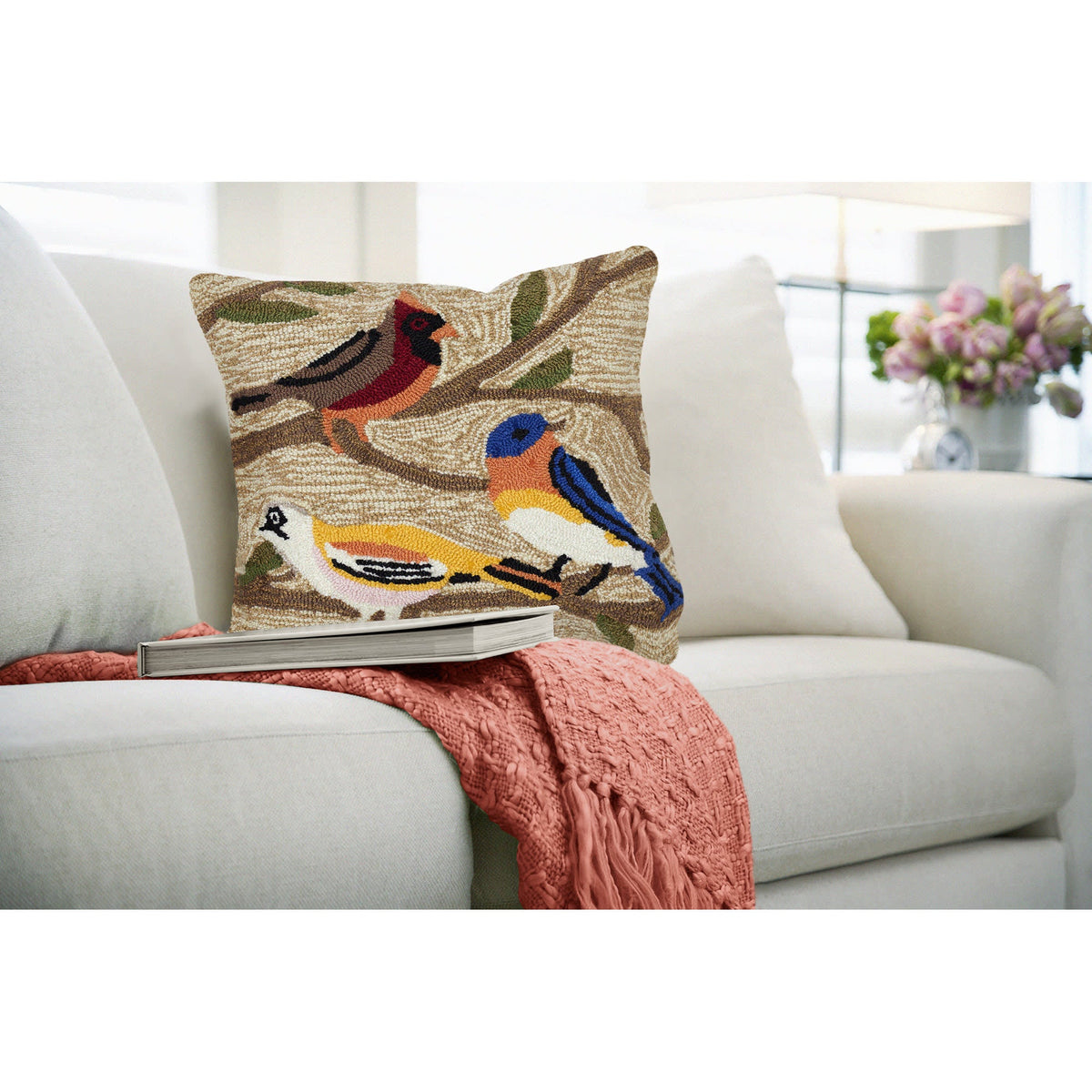 Frontporch Birds Indoor Outdoor Throw Pillow