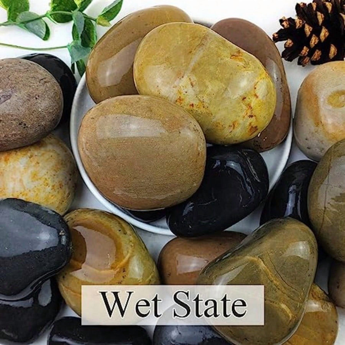 40lbs Natural River Rocks Smooth Stones W5630