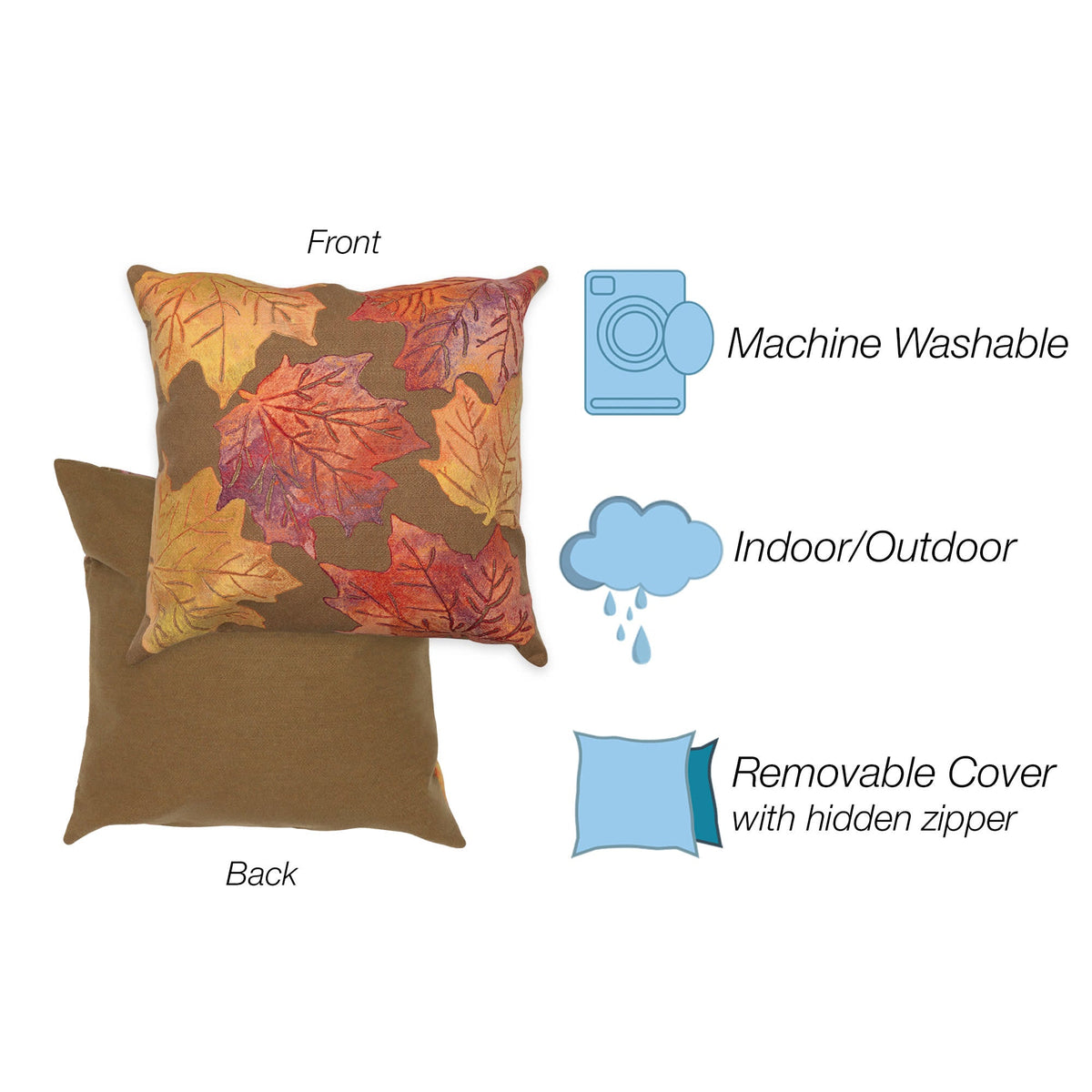 Leaf Toss Indoor Outdoor Throw Pillow