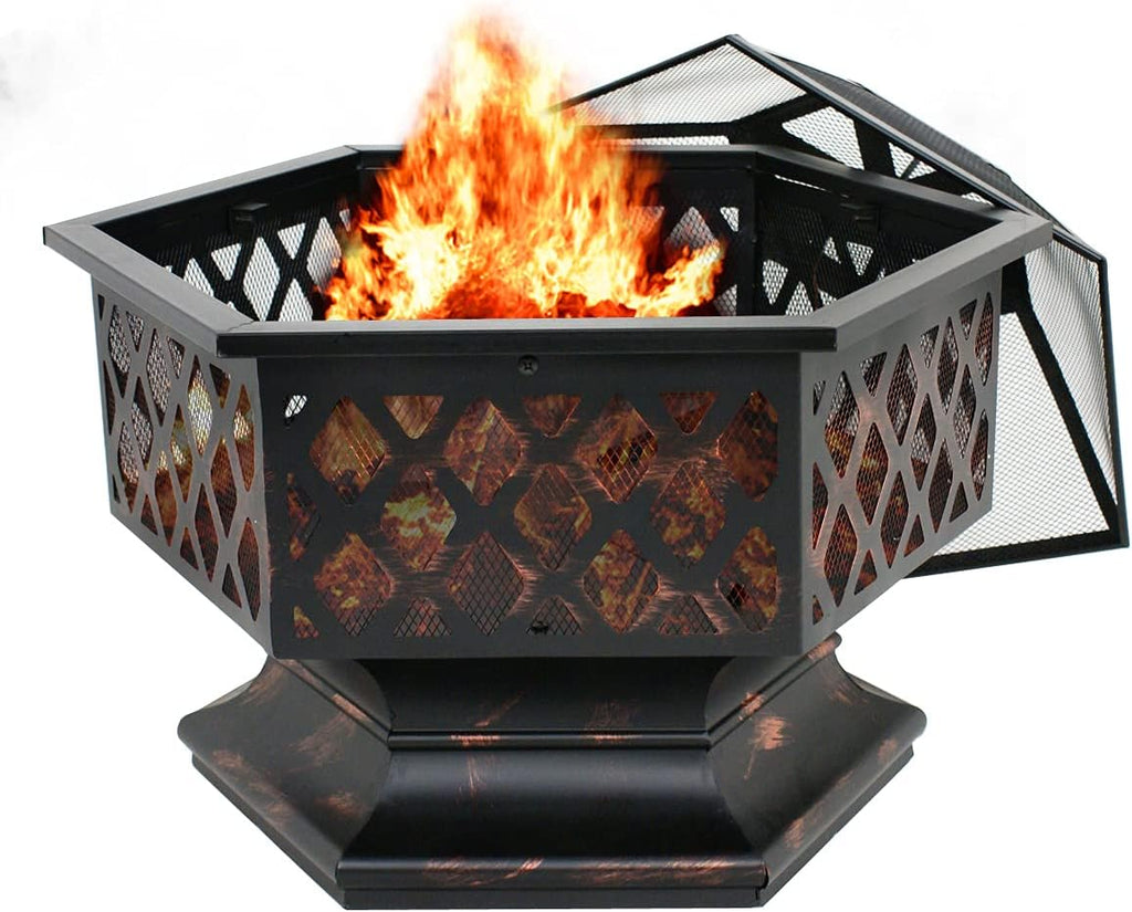 24" Steel Hex Shaped Fire Pit C308145