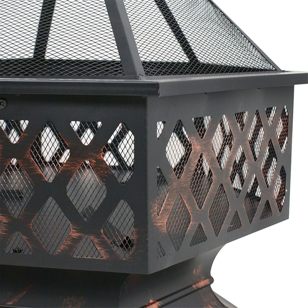 24" Steel Hex Shaped Fire Pit C308145