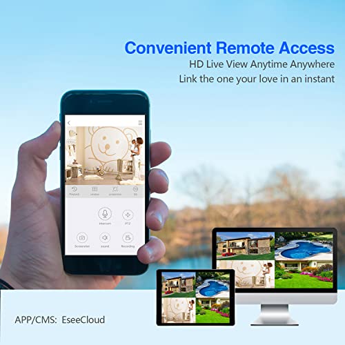 10.1" Monitor 4pcs 5MP Indoor Outdoor Wireless Security Camera System with 1TB HDD I9106