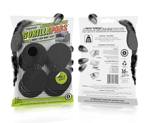Set of 4 Black Self Adhesive Rubber Furniture Pads S2366