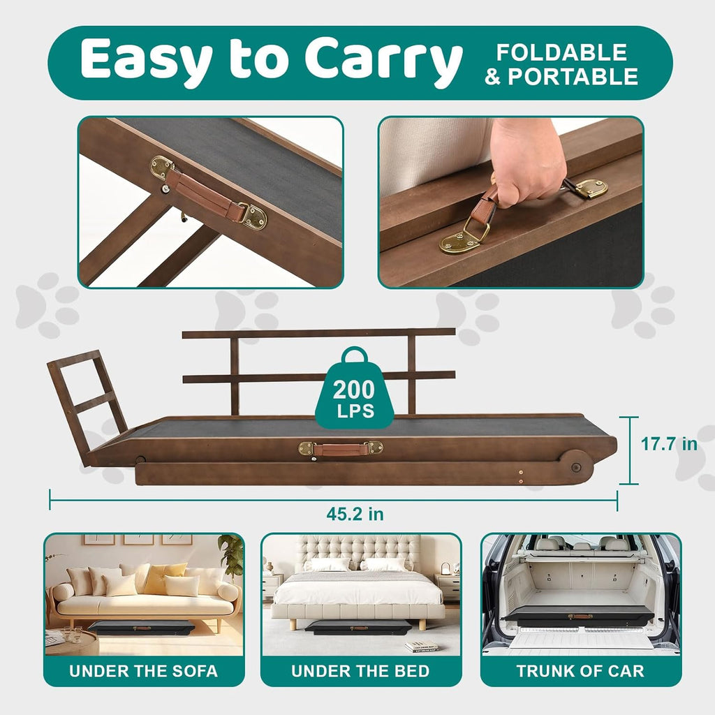 5 Level Adjustable Folding Wooden Pet Ramp L332