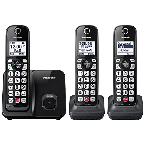 Cordless Phone with 3 Handsets (Black) E7851
