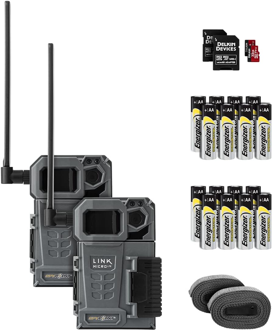 Twin Pack Cellular Trail Cameras with 16 AA Batteries and Two 16GB MicroSD Card M316