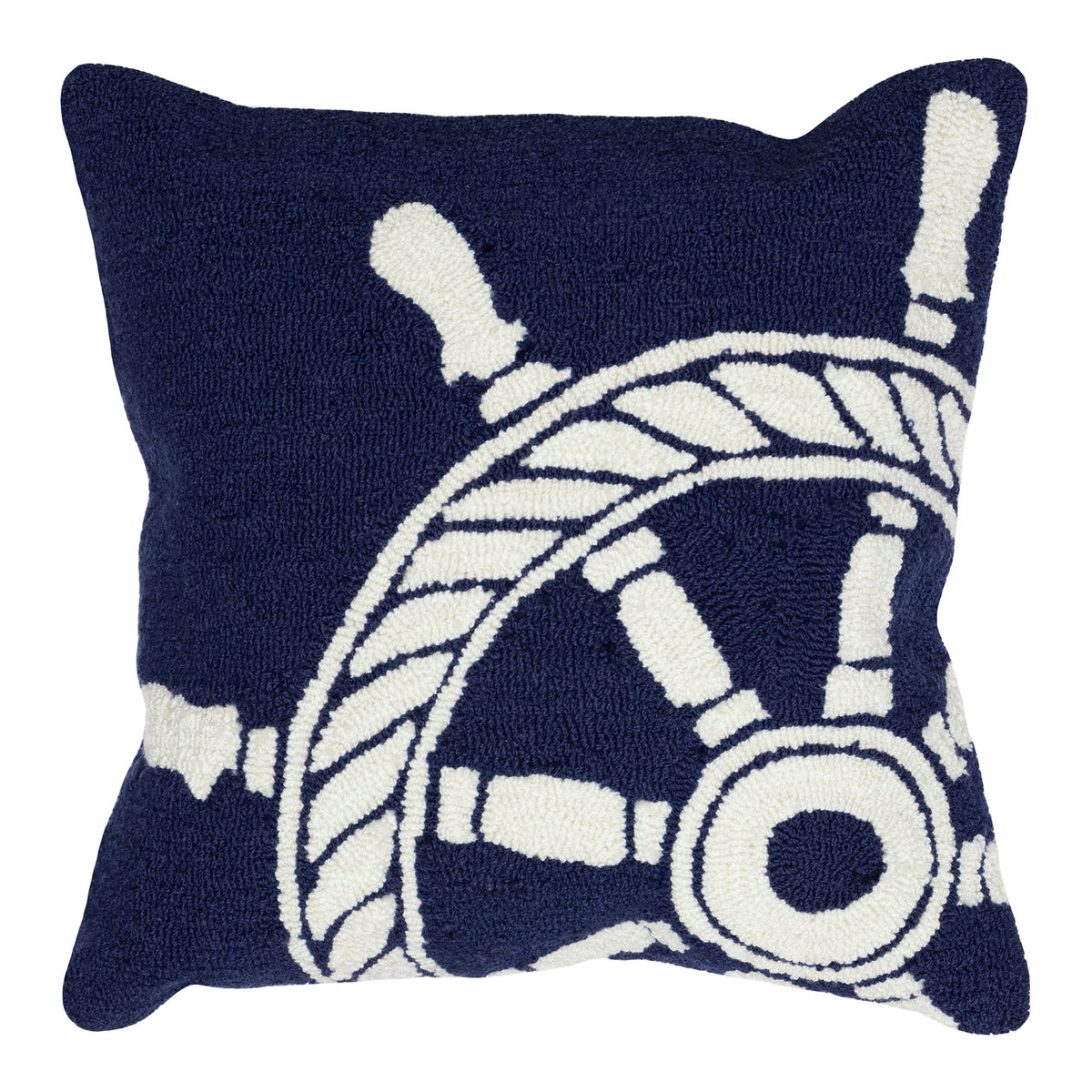Frontporch Ship Wheel Indoor Outdoor Throw Pillow