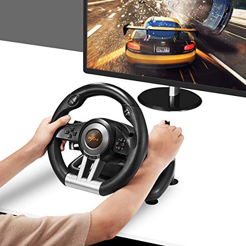 Orange Gaming Racing Wheel with Linear Pedals and Racing Paddles R437655