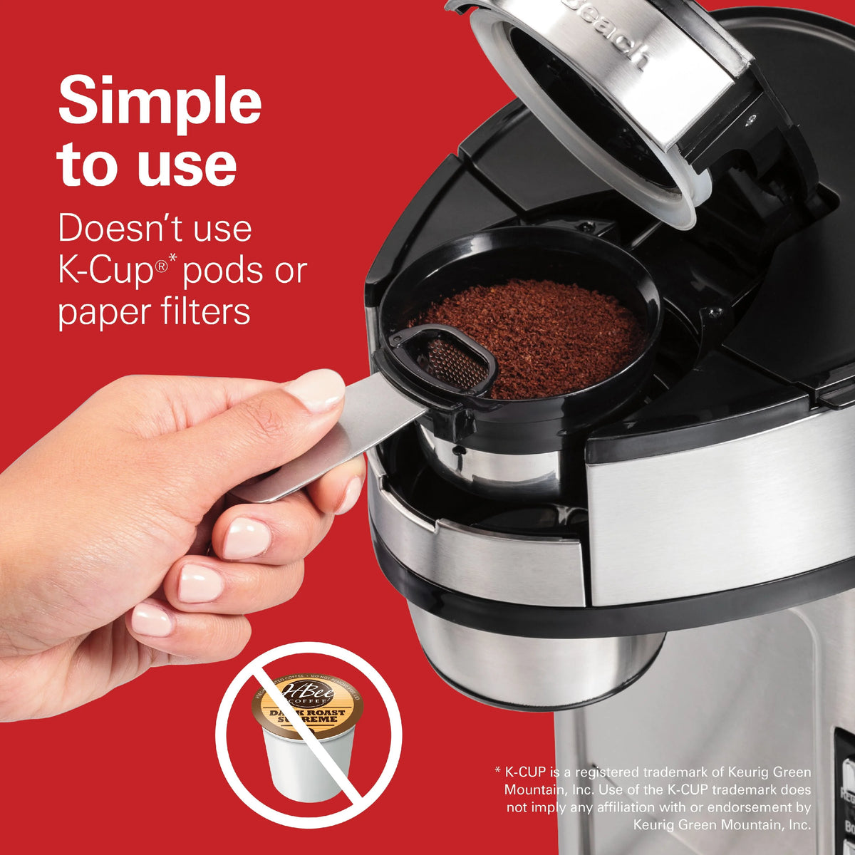 Single-Serve Coffee Maker, 14 oz., Stainless Steel R917800