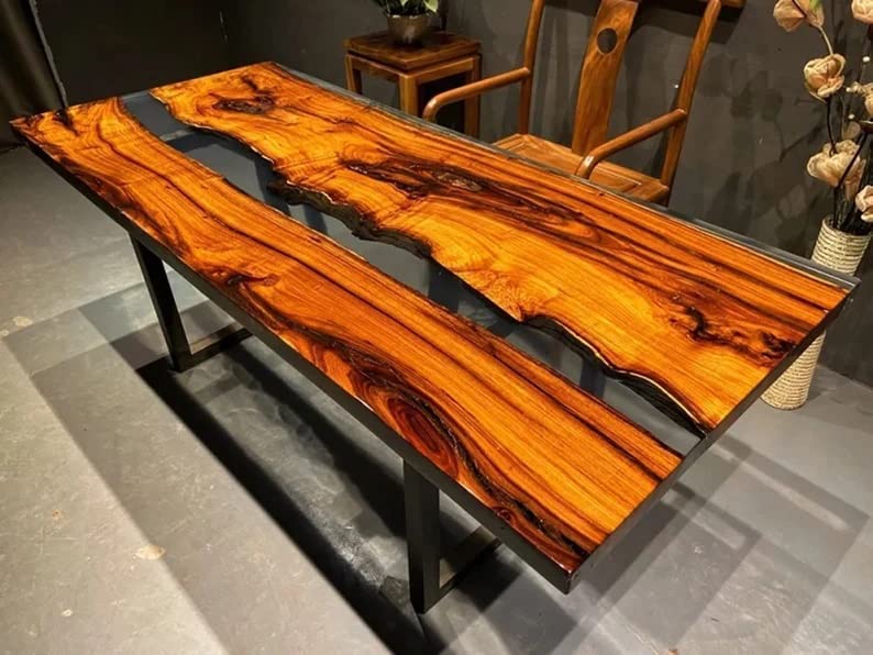 LARGE EPOXY TABLE, Resin Dining Table Top, Wood Epoxy Coffee Table Top (48 x 24inches) U7594