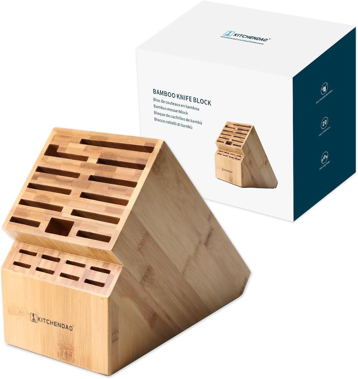 XL Bamboo Knife Block Holder 20 Slot K446942