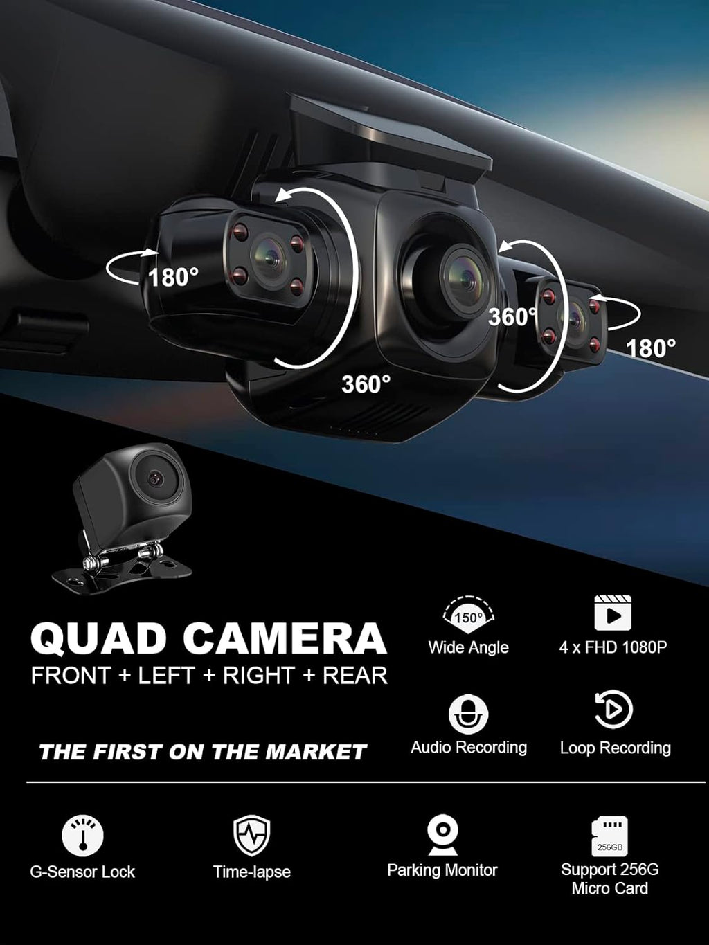4 Channel FHD 1080P Dash Cam with WiFi J285