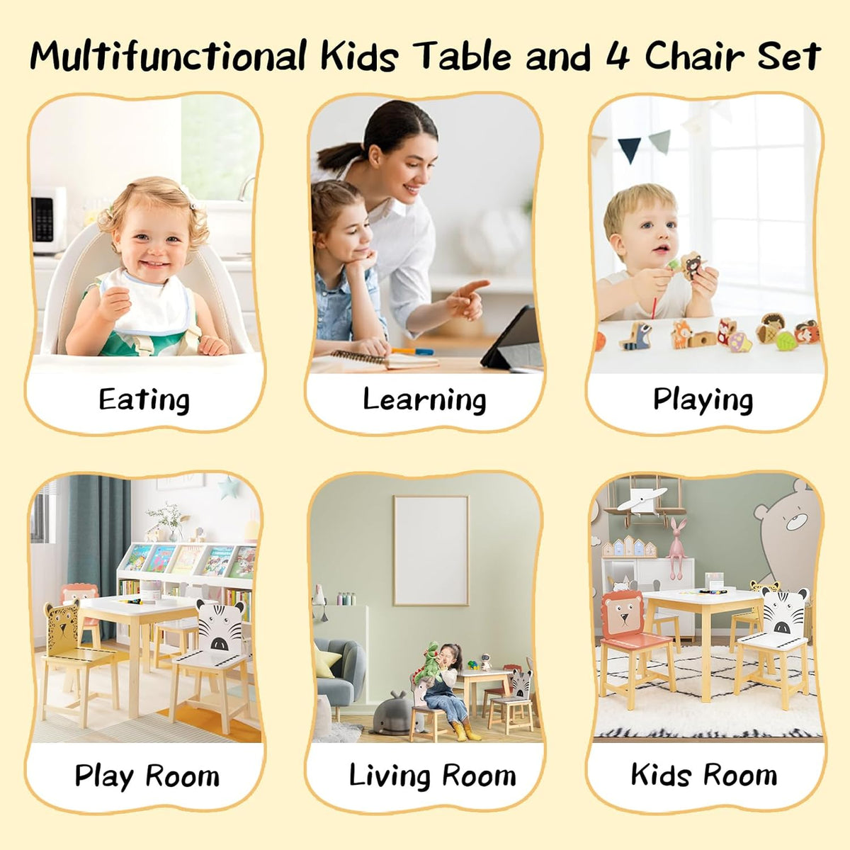 Wooden Children's Table and Four Chairs N597