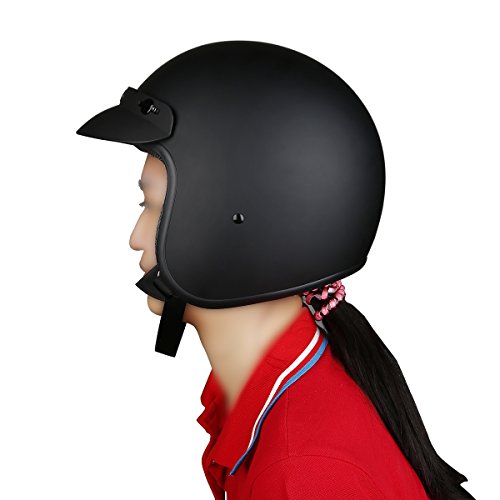 Matte Black Open Face Motorcycle Helmet G15353