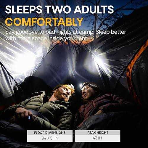 2 Person Backpacking Tent Lightweight 3-Season Freestanding B66812