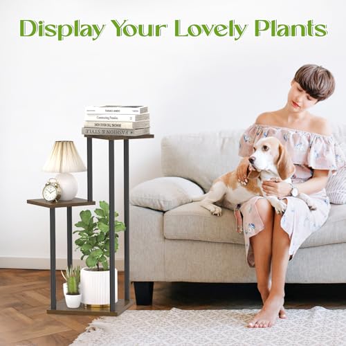 White 6 Tier Metal Wood Plant Stand W278620