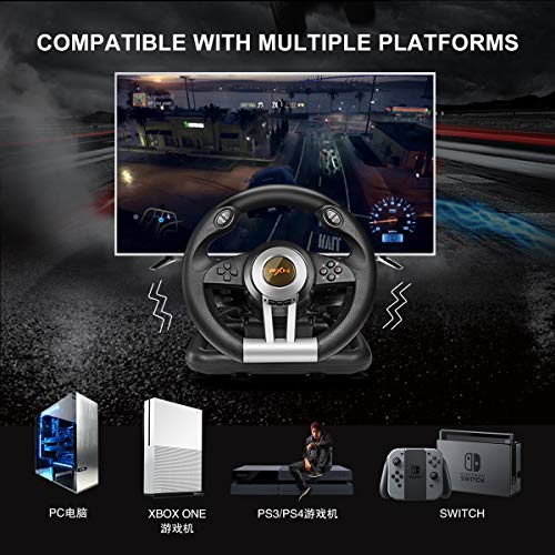 Orange Gaming Racing Wheel with Linear Pedals and Racing Paddles R437655