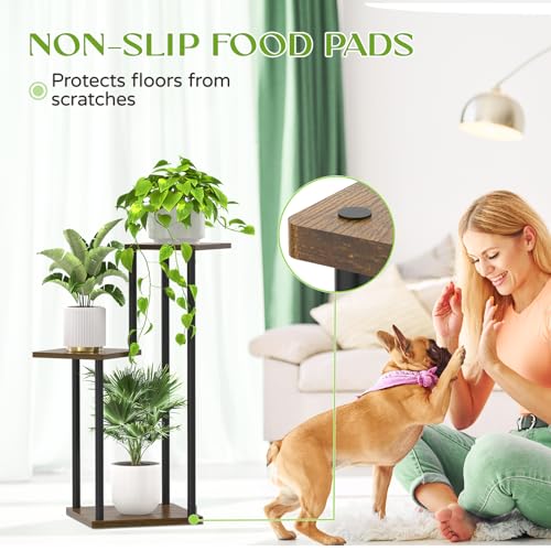 White 6 Tier Metal Wood Plant Stand W278620