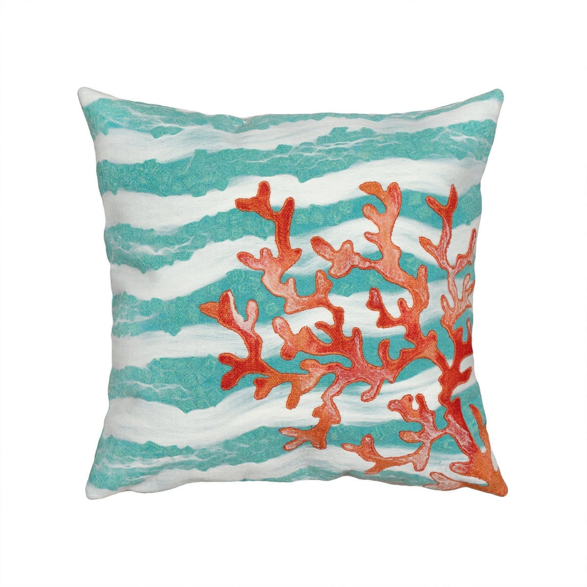 Coral Wave Indoor Outdoor Throw Pillow
