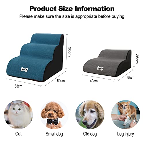 Black 2 Tiers Pet Stairs with Washable Zippered Cover M219209