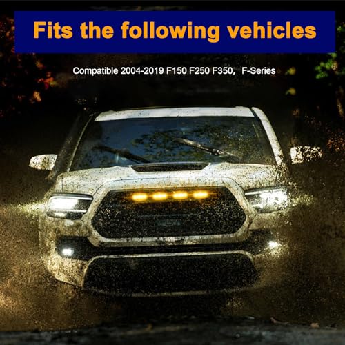 3PCS Amber LED Car Grille Lights with Wiring Harness B1887