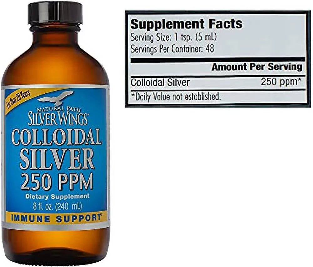 Colloidal Silver Bottle 8Oz 250PPM with Dropper 2Oz N37224