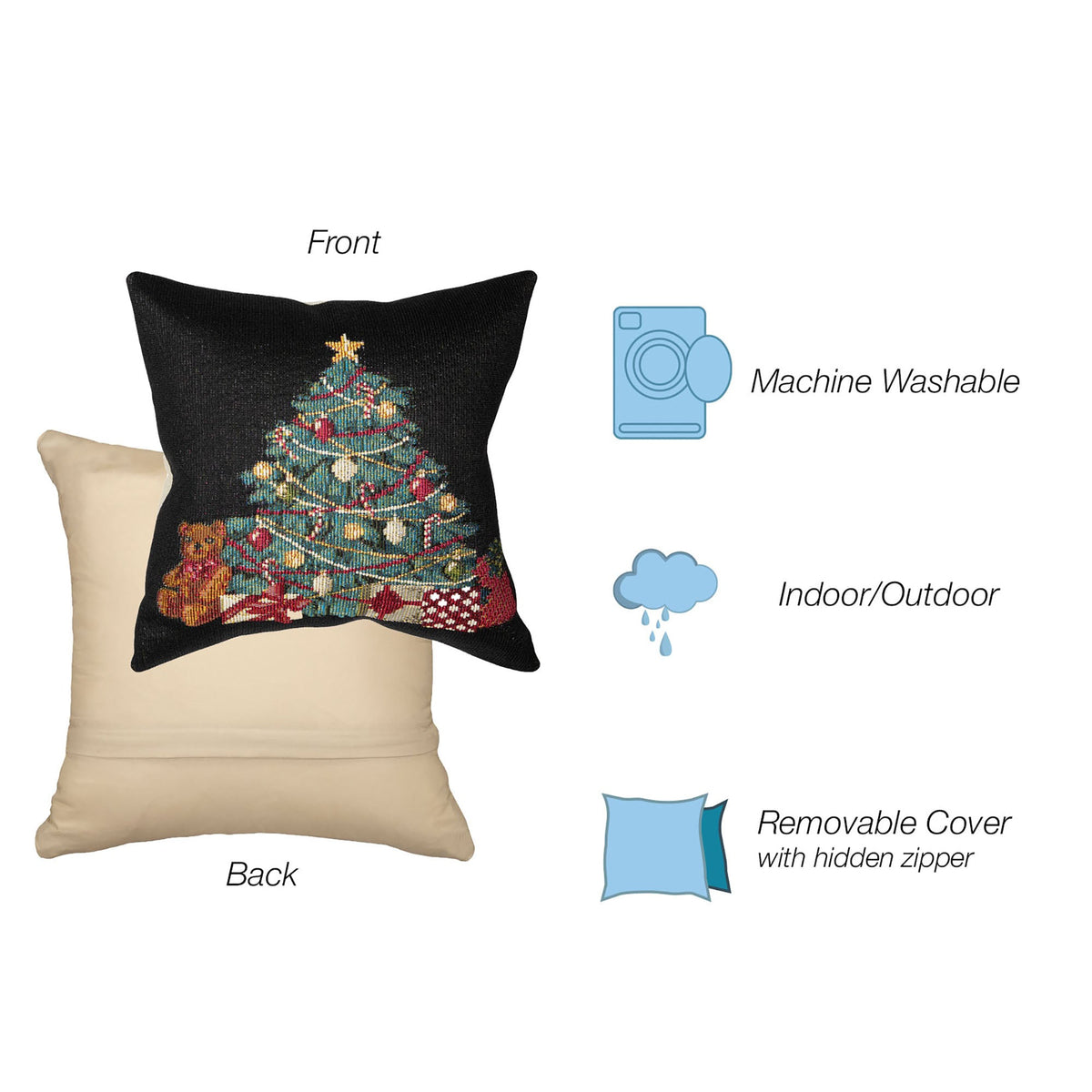 Marina Oh Christmas Tree Indoor Outdoor Throw Pillow