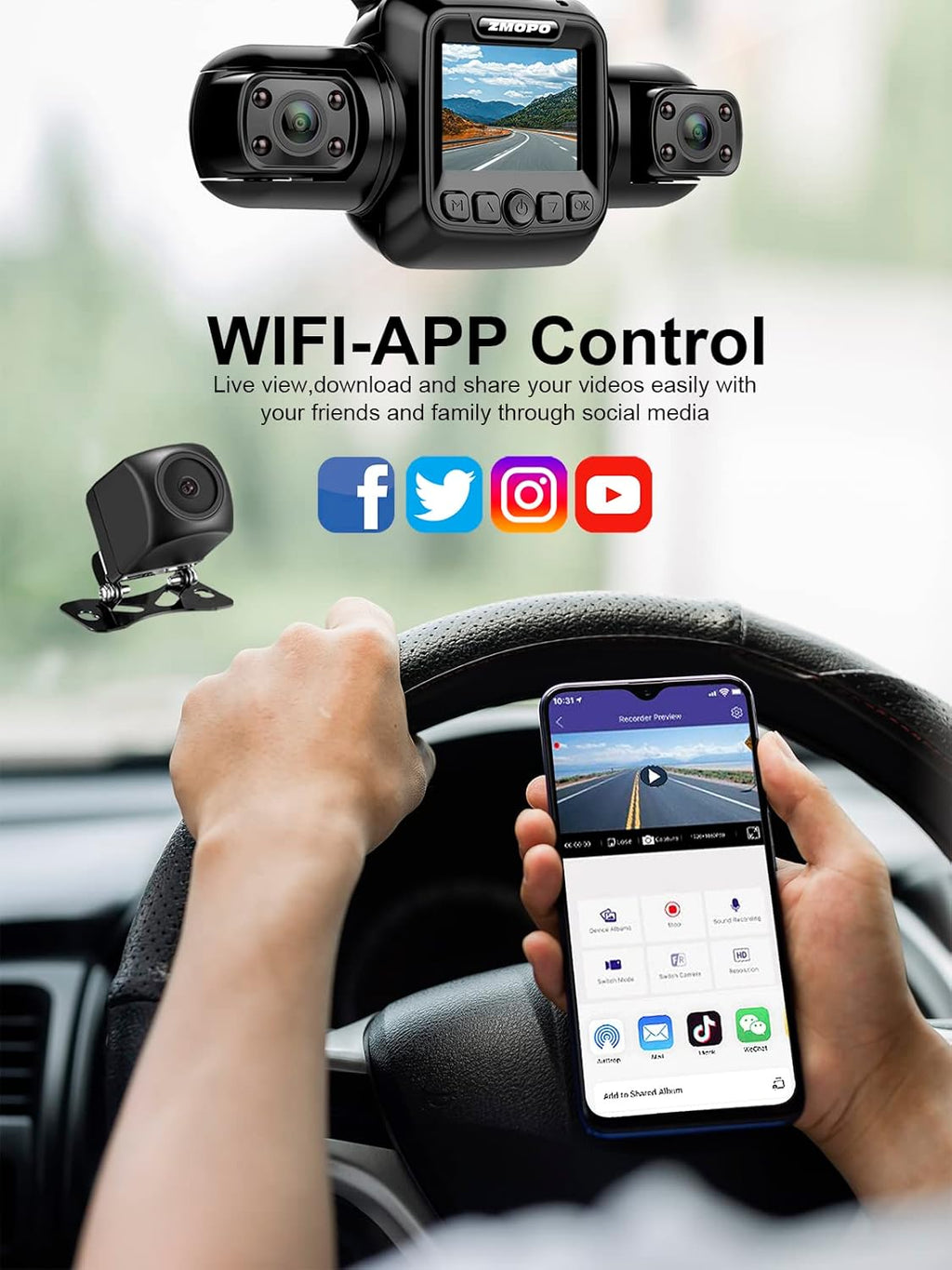 4 Channel FHD 1080P Dash Cam with WiFi J285