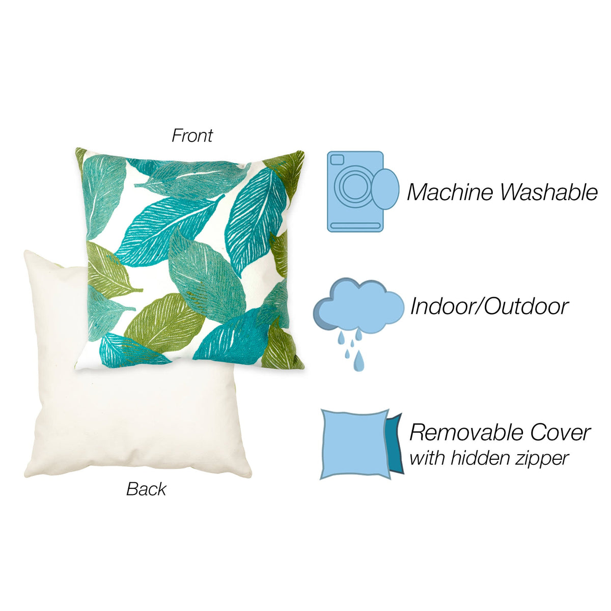 Mystic Leaf Indoor Outdoor Throw Pillow