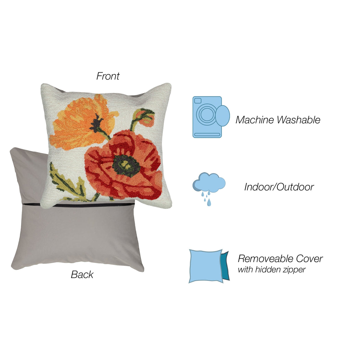 Frontporch Icelandic Poppies Indoor Outdoor Pillow