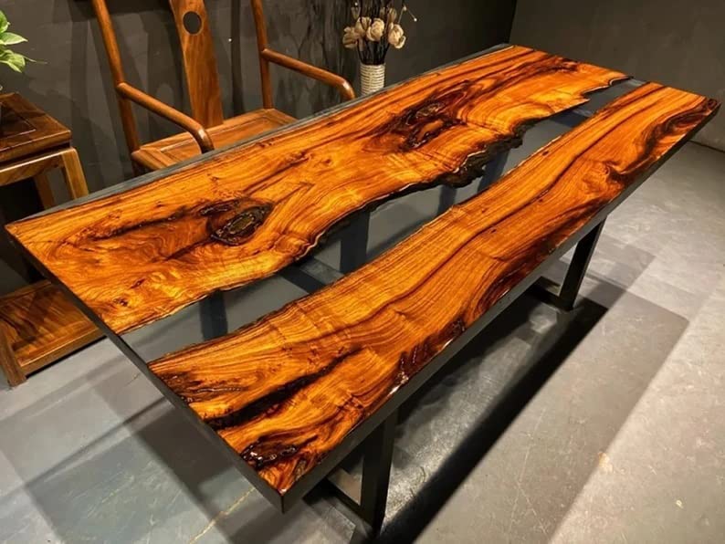 LARGE EPOXY TABLE, Resin Dining Table Top, Wood Epoxy Coffee Table Top (48 x 24inches) U7594