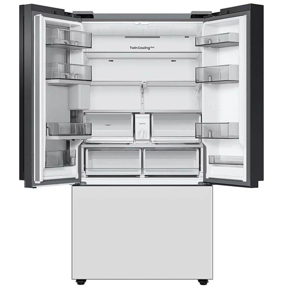 24 Cu. Ft. White Glass 3-Door French Door Counter Depth Refrigerator E692