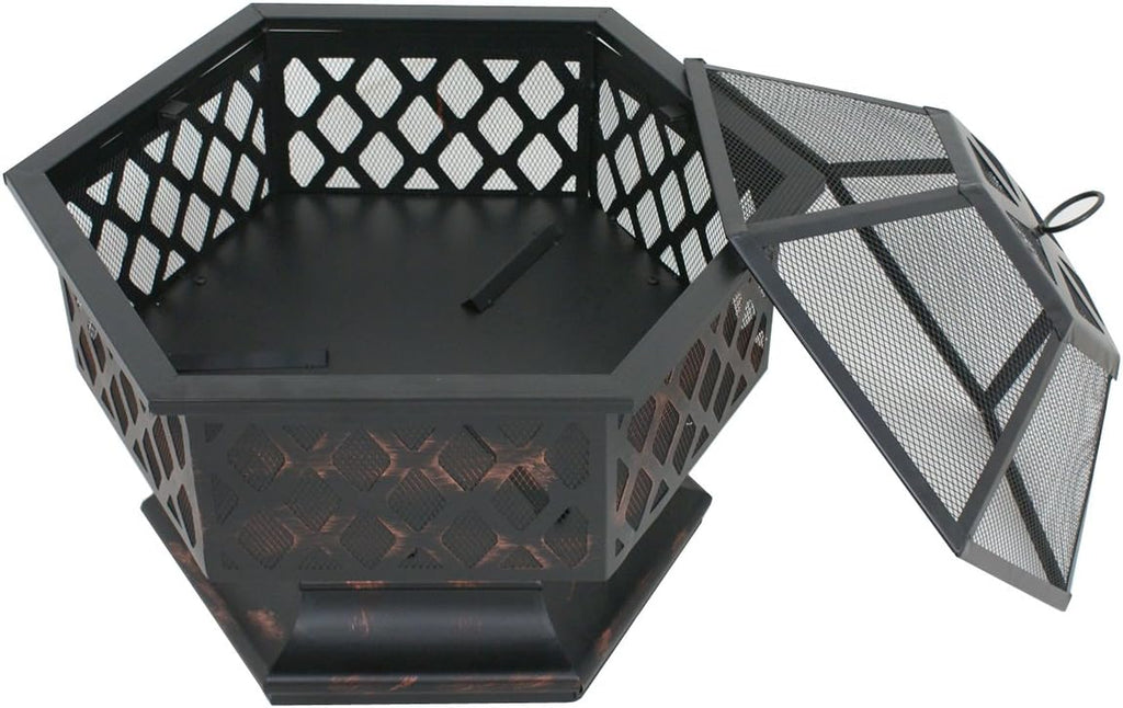 24" Steel Hex Shaped Fire Pit C308145