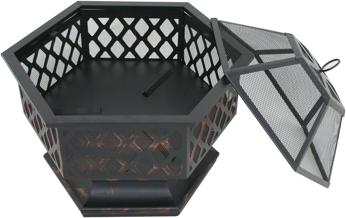 24" Steel Hex Shaped Fire Pit C308145