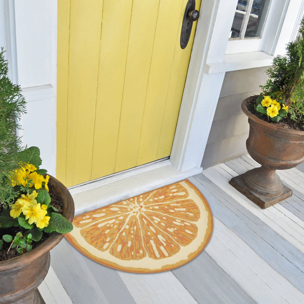 Esencia Lemon Indoor Outdoor Mat with Non-Skid Backing