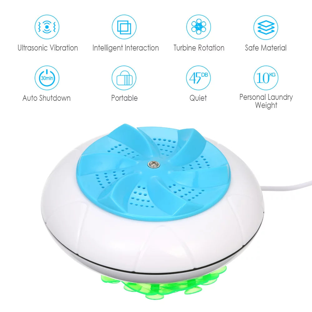 Portable Washing Machine 1 kg Rotating Washer with USB Cable D78927
