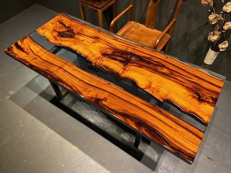 LARGE EPOXY TABLE, Resin Dining Table Top, Wood Epoxy Coffee Table Top (48 x 24inches) U7594