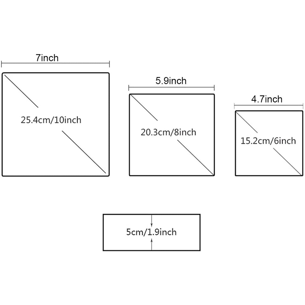 Set of 3 Stainless Steel Non-Stick Square Cake Molds P8311