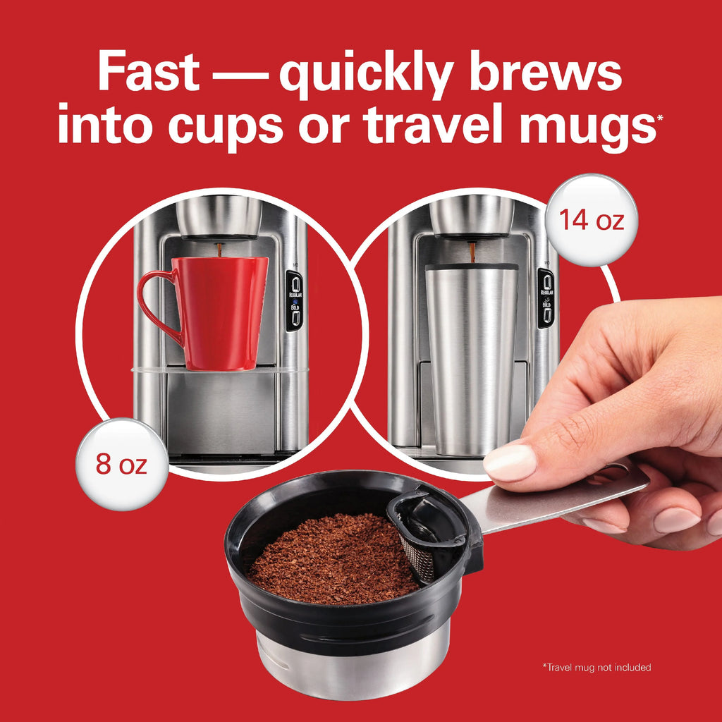 Single-Serve Coffee Maker, 14 oz., Stainless Steel R917800