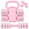 2-in-1 Adjustable Dumbbells Set, 4 Levels Weight, Each 2.2/3.3/4.4/5.5lb Hand Weights with Kettlebell Form C7386