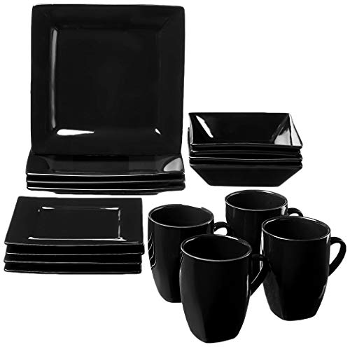 45 pc Black Dinnerware Set K978