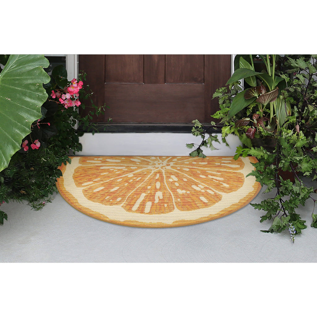 Esencia Lemon Indoor Outdoor Mat with Non-Skid Backing