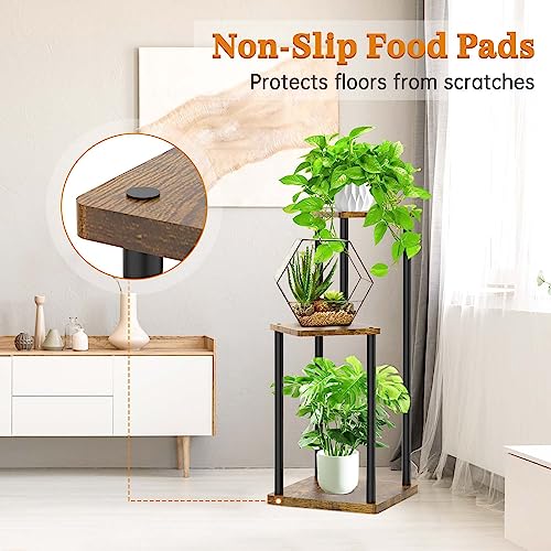 White 6 Tier Metal Wood Plant Stand W278620