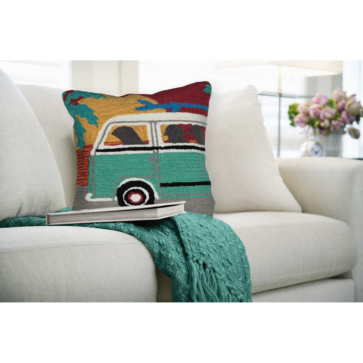 Frontporch Beach Trip Indoor Outdoor Throw Pillow