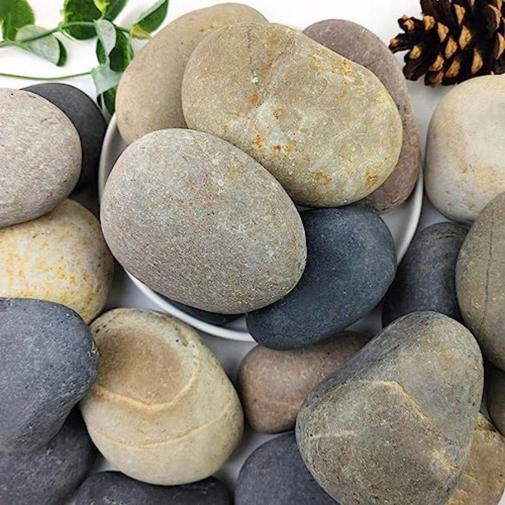 40lbs Natural River Rocks Smooth Stones W5630
